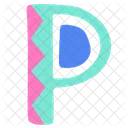 Cute letter P flat illustration  Icon