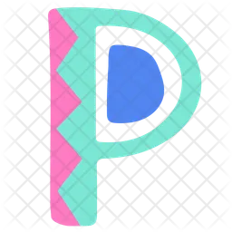 Cute letter P flat illustration  Icon