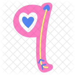 Cute letter q flat illustration  Icon