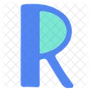 Cute letter R flat illustration  Icon