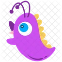 Cute magenta alien with beak  Icon