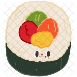 Cute maki sushi character  Icon