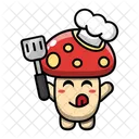 Cute mashroom as a chef  Icon