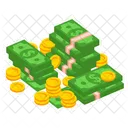 Cute Money Paper and Coin  Icon
