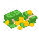 Cute Money Paper and Coin  Icon