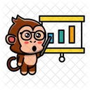 Cute monkey doing presentation  アイコン