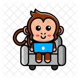Cute Monkey Sitting On Couch  Icon