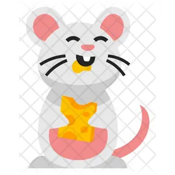 Cute Mouse Eating Cheese  Icon