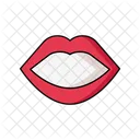 Cute mouth with red  Icon