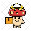 Cute mushroom as a courier  Icon