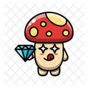 Cute mushroom get a diamond  Icon