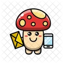 Cute Mushroom Get Mail Plant Fungus Icon