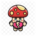 Cute Mushroom Is Broken Heart Plant Fungus Icône