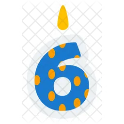 Cute Number Party Candle  Icon