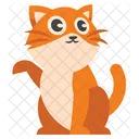 Cute Orange Cat Greeting  Icon