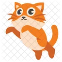 Cute Orange Cat Jump Up  Icon