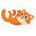 Cute Orange Cat Rolling Around  Icon