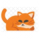Cute Orange Cat Sleeping  Icon