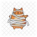 Cute orange cat with bandage  Icon