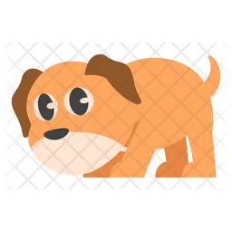 Cute Orange Dog Sniffing  Icon