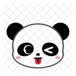 Cute Panda Blinky Emoji Icon