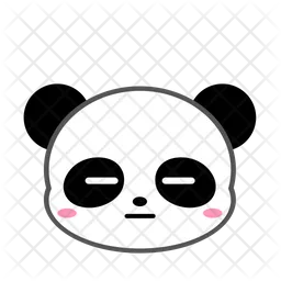 Cute Panda Expressionless Emoji Icon