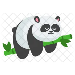 Cute Panda Hanging in Bamboo  Icon