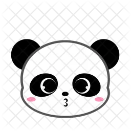 Cute Panda Kiss Emoji Icon