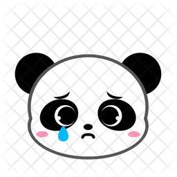 Cute Panda Sad Cry Emoji Icon