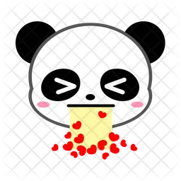 Cute Panda Vomitting Heart Emoji Icon