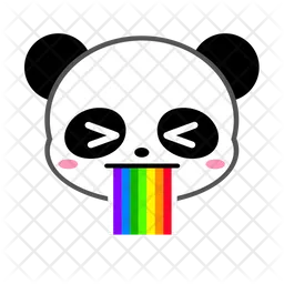 Cute Panda Vomitting Rainbow Emoji Icon