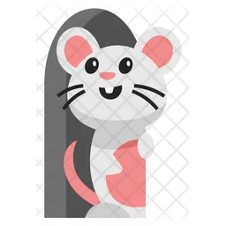 Cute Peeking Mouse  Icon