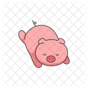 Cute piggy sleeping  Icon