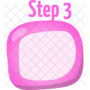 Cute pink shape for step three  Icon