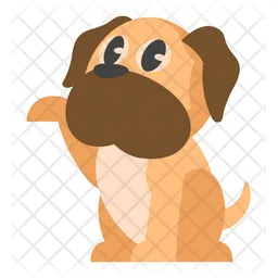 Cute Playful Brown Dog  Icon