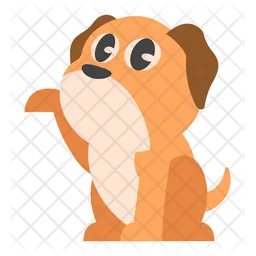 Cute Playful Orange Dog  Icon