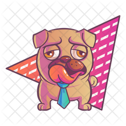 Cute Pug Icon Of Sticker Style Available In Svg Png Eps Ai Icon Fonts