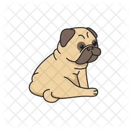Cute pug dog icon  Icon