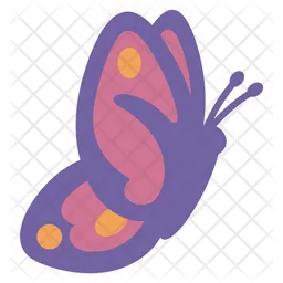 Cute Purple and Pink Butterfly  Side  Icon