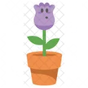 Cute Purple Flower Character  Icon