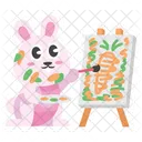 Cute Rabbit Sticker Crayon Colorful アイコン