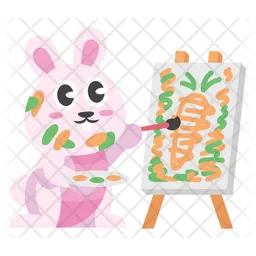 Cute Rabbit Painting  Icon