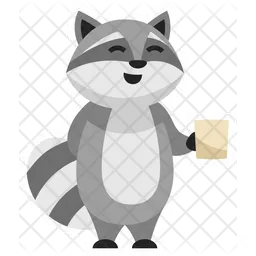 Cute Raccoon Holding Mug  Icon