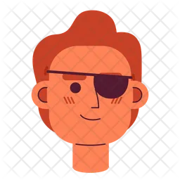 Cute red haired young man with pirate blindfold  Icon