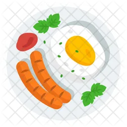 Cute Sausage and Egg  Icon