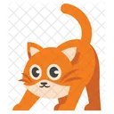 Cute Scared Orange Cat  Icon