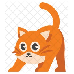 Cute Scared Orange Cat  Icon