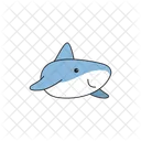 Cute shark icon on the white background  Symbol