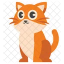 Cute Sit Orange Cat  Icon