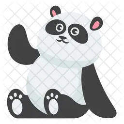 Cute Sit Panda  Icon